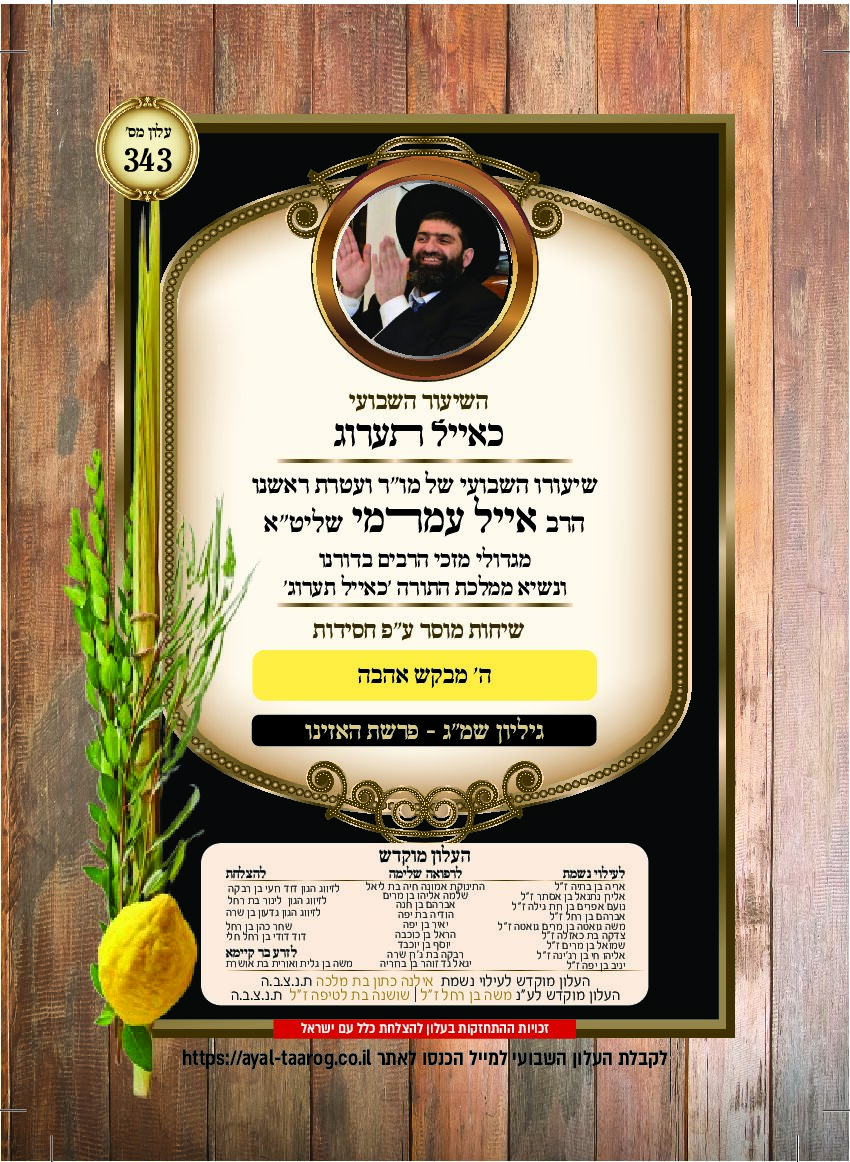 כאיל תערוג גליון שמג - האזינו סוכות (1)