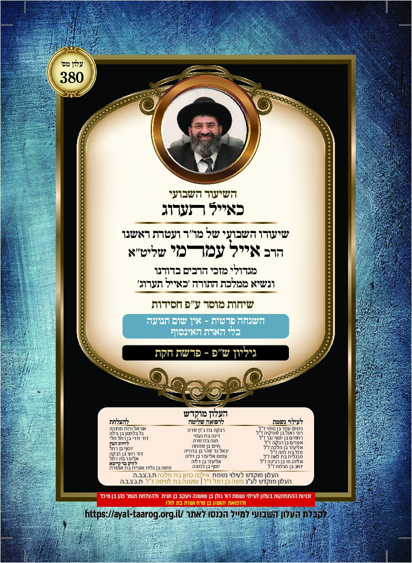 כאיל תערוג גליון שפ - חוקת